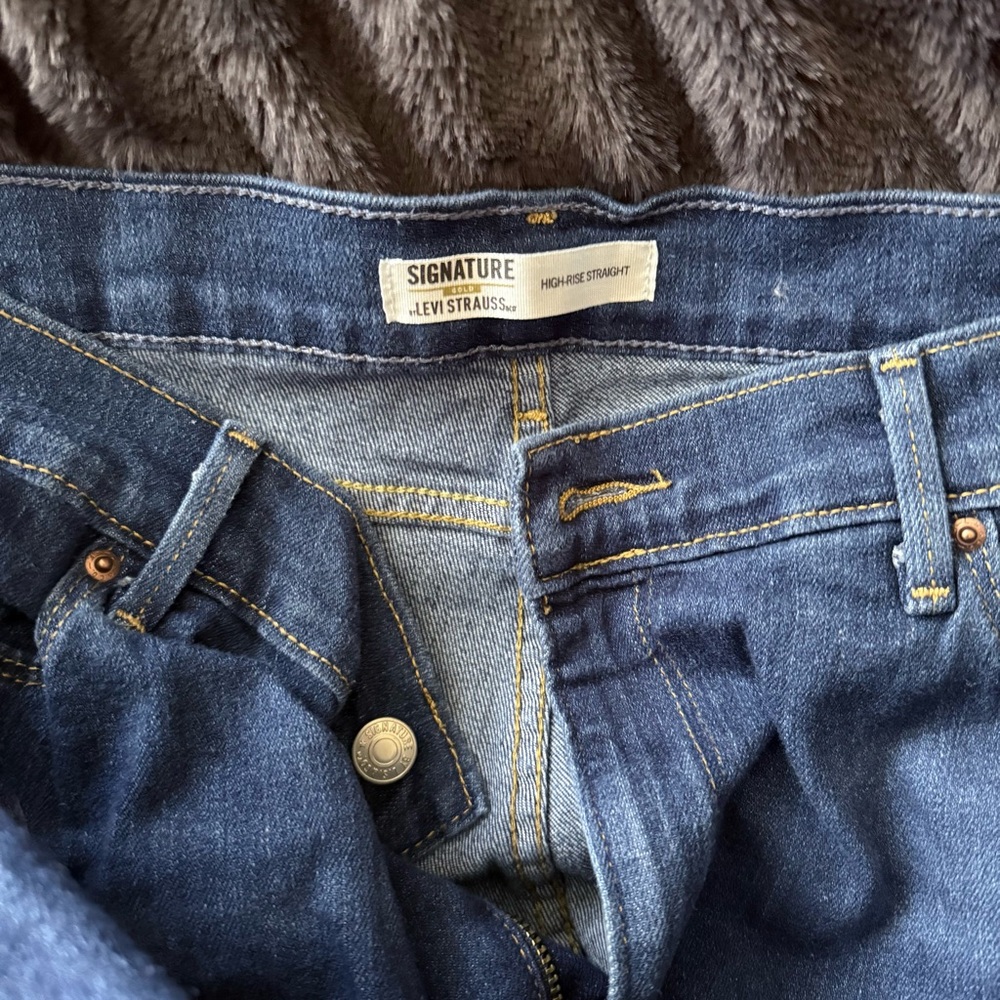 Signature Gold by Levi Strauss Women's High Rise Dark Blue Jeans 18W Short